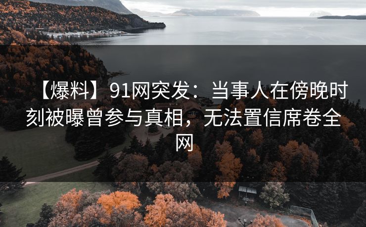【爆料】91网突发：当事人在傍晚时刻被曝曾参与真相，无法置信席卷全网