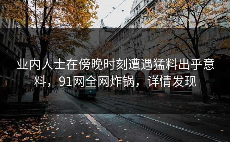 业内人士在傍晚时刻遭遇猛料出乎意料，91网全网炸锅，详情发现