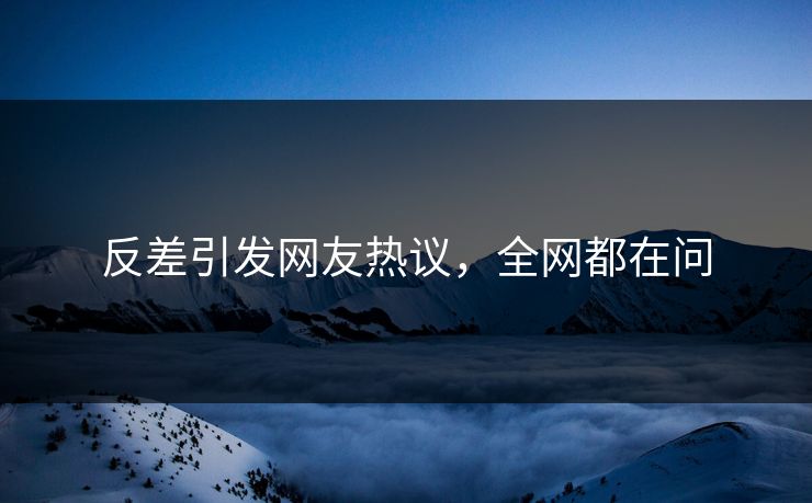 反差引发网友热议，全网都在问