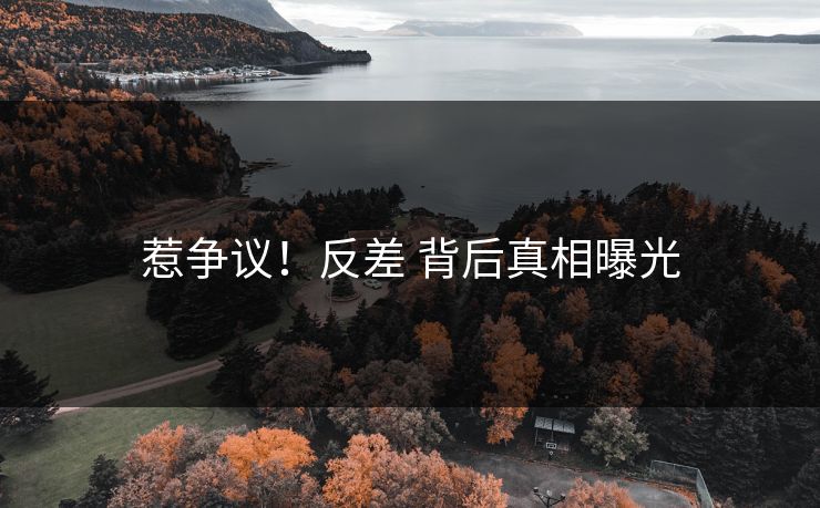 惹争议！反差 背后真相曝光