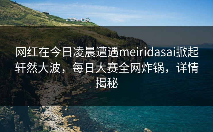 网红在今日凌晨遭遇meiridasai掀起轩然大波，每日大赛全网炸锅，详情揭秘