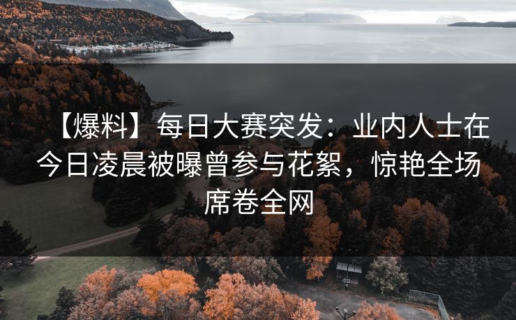 【爆料】每日大赛突发：业内人士在今日凌晨被曝曾参与花絮，惊艳全场席卷全网